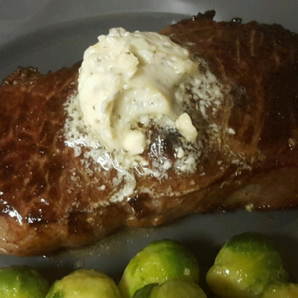 Kickin' London Broil with Bleu Cheese Butter