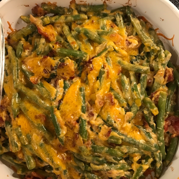 Green Beans with Cheese and Bacon