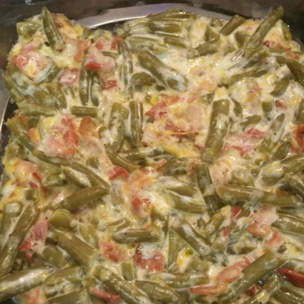 Green Beans with Cheese and Bacon