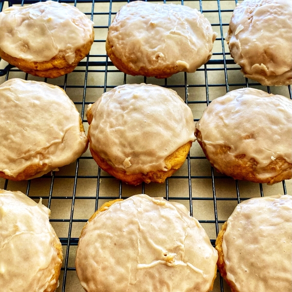 Pumpkin Cookies with Caramel Frosting