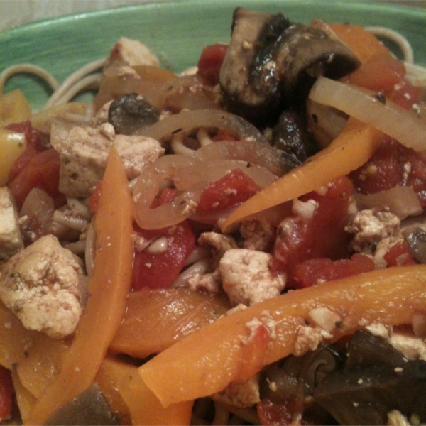 Tofu with Tomatoes and Balsamic Vinegar