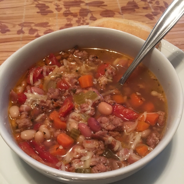 Slow Cooker Hearty Mixed Bean Stew with Sausage