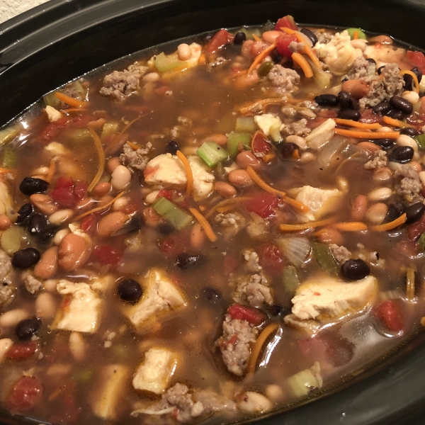 Slow Cooker Hearty Mixed Bean Stew with Sausage