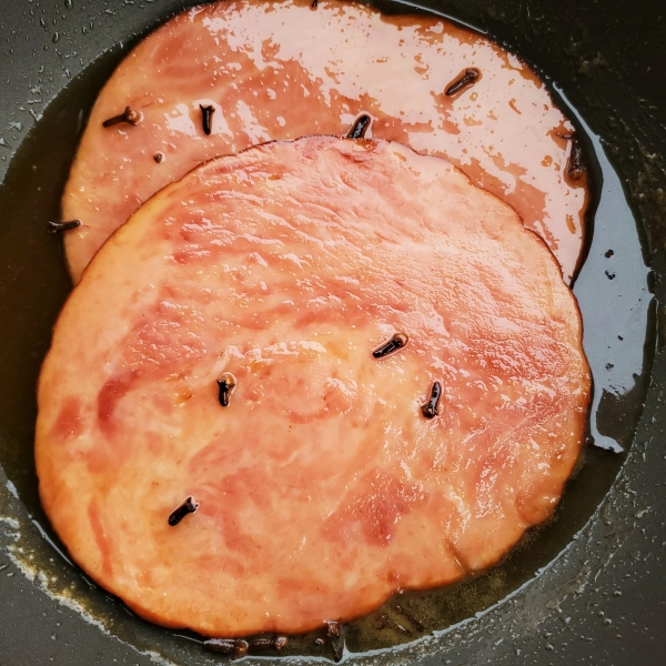 Easy Tasty Ham Steaks with Maple Glaze for Two