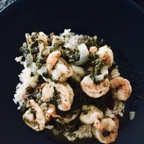 Shrimp, Leek and Spinach Risotto