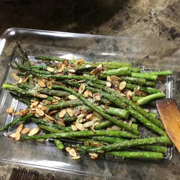 Asparagus with Sliced Almonds and Parmesan Cheese
