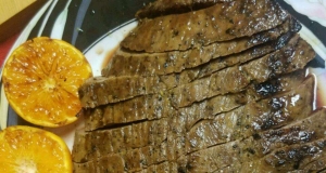 Garlic Fennel Flank Steak with Oranges