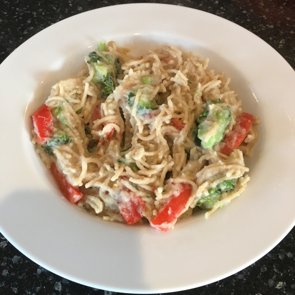 Pasta Primavera with Cauliflower Sauce