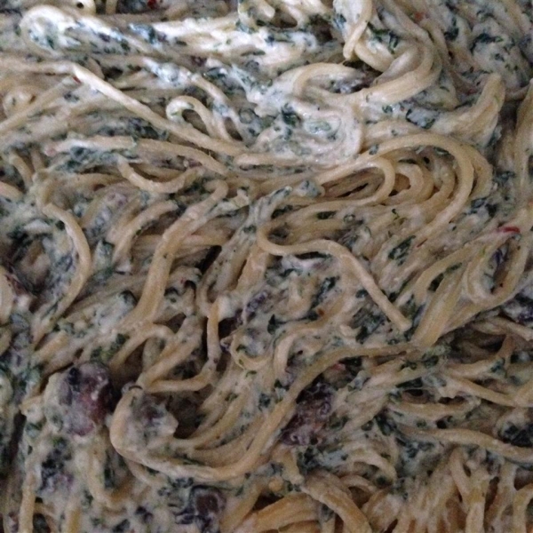 Spinach Mushroom and Ricotta Fettuccine