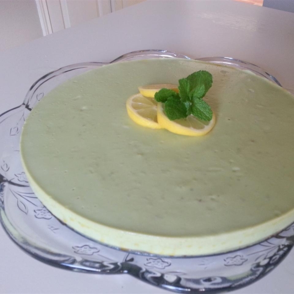 Avocado Cheesecake with Walnut Crust