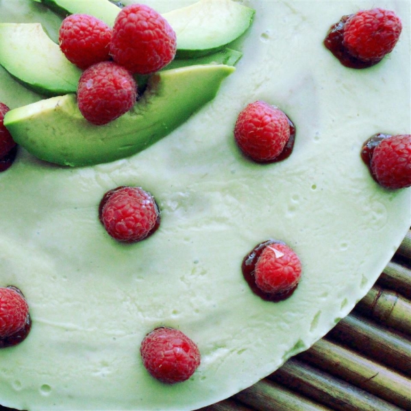 Avocado Cheesecake with Walnut Crust