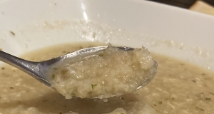 Cauliflower Soup drizzled with White Truffle Oil