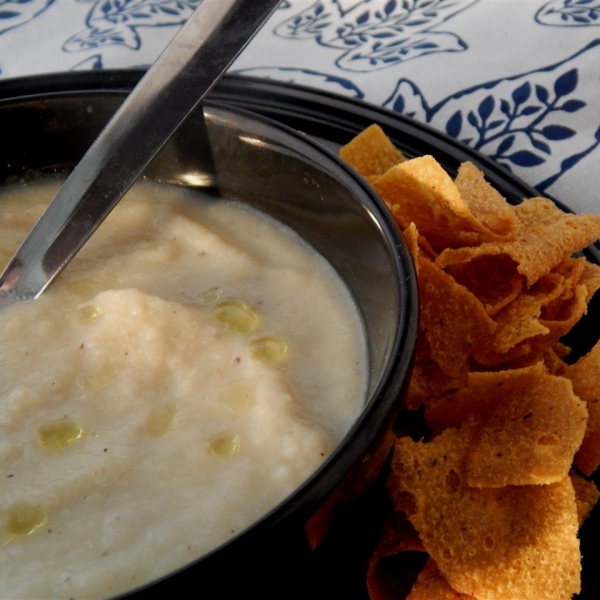 Cauliflower Soup drizzled with White Truffle Oil