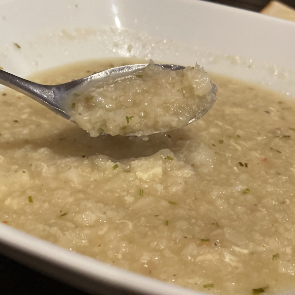 Cauliflower Soup drizzled with White Truffle Oil