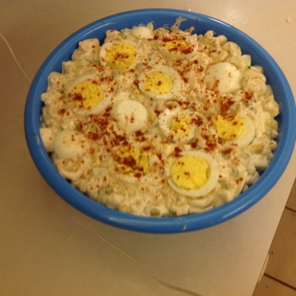 My Mom's Awesome Macaroni Salad (enough to feed a crowd!)