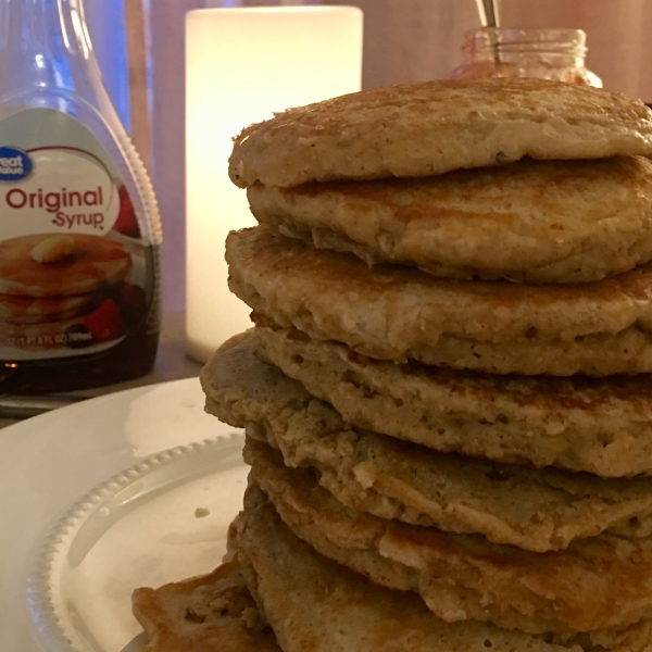 Peanut Butter and Jelly Oatmeal Pancakes