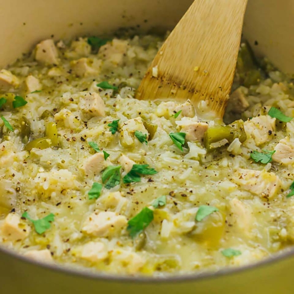 Salsa Verde Chicken and Cauliflower Rice