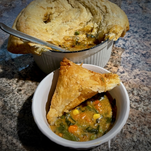 Vegetarian Pot Pie with Puff Pastry Crust