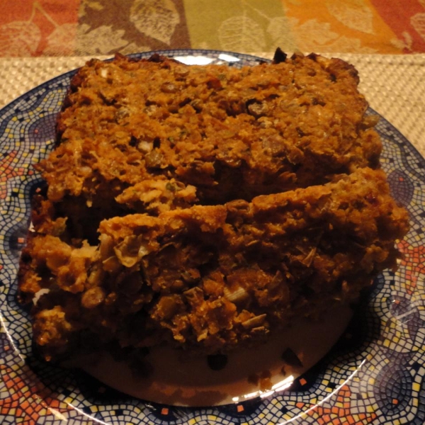 Vegetarian Meatless Meatloaf with Lentils