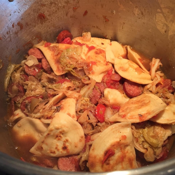 Cabbage, Polish Sausage, and Pierogies