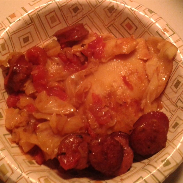 Cabbage, Polish Sausage, and Pierogies