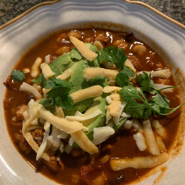 Spicy Chicken and Hominy Mexican Soup