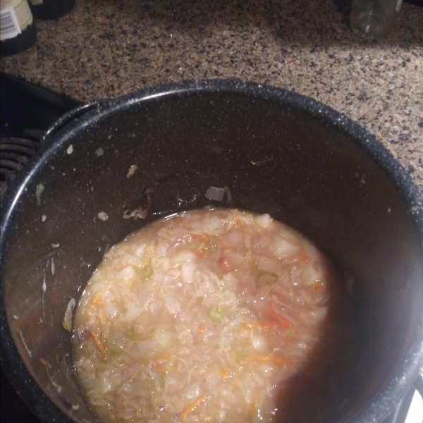 Cabbage, Potato and Baked Bean Soup