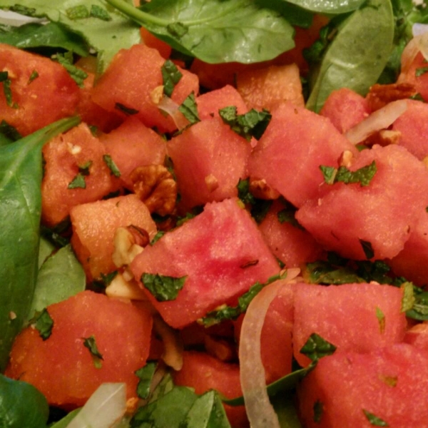 Spinach Watermelon-Mint Salad