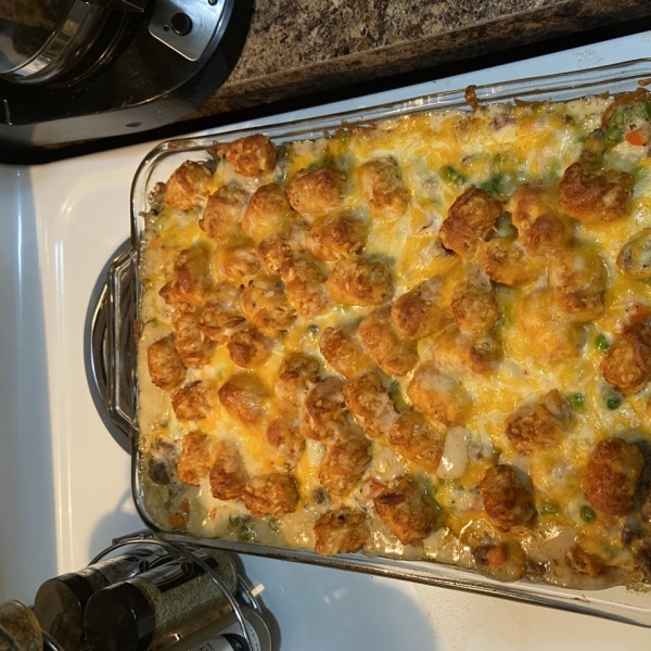 Leftover Meatloaf Tater Tot Casserole