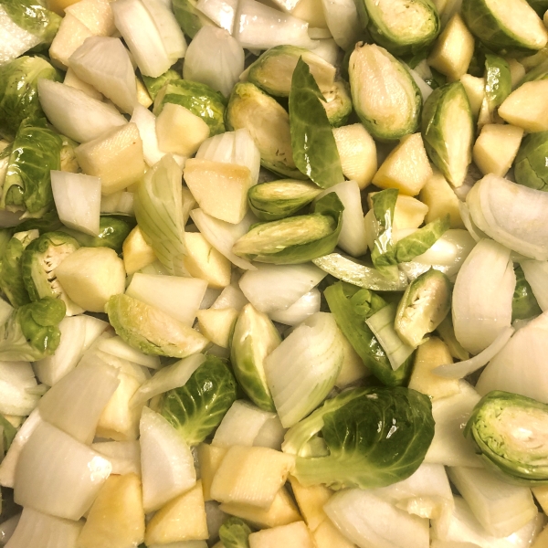 Roasted Apples and Brussels Sprouts