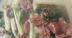 Red Swiss Chard with Pine Nuts and Prosciutto