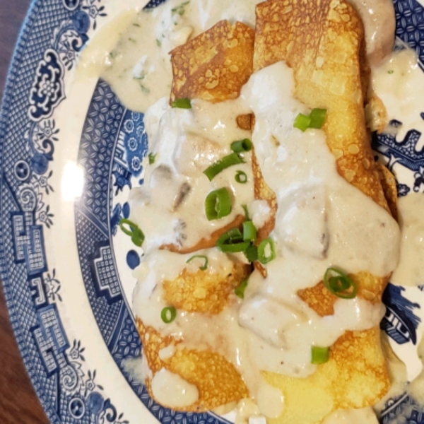 Chicken and Mushroom Crepes