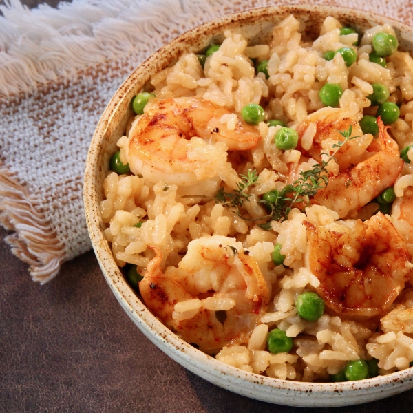 Instant Pot Shrimp Risotto with Peas