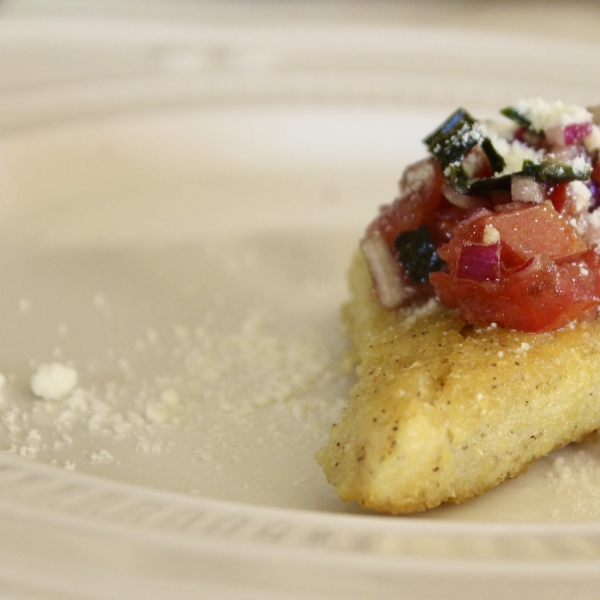 Pan-Fried Polenta with Bruschetta Topping