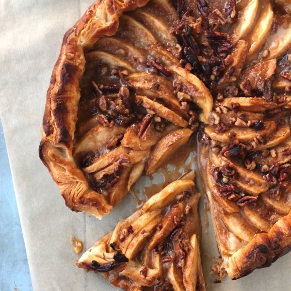 Apple Marzipan Puff Pastry Tart