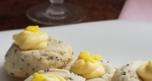 Lemon Poppy Seed Tartlet with a Strawberry Rose