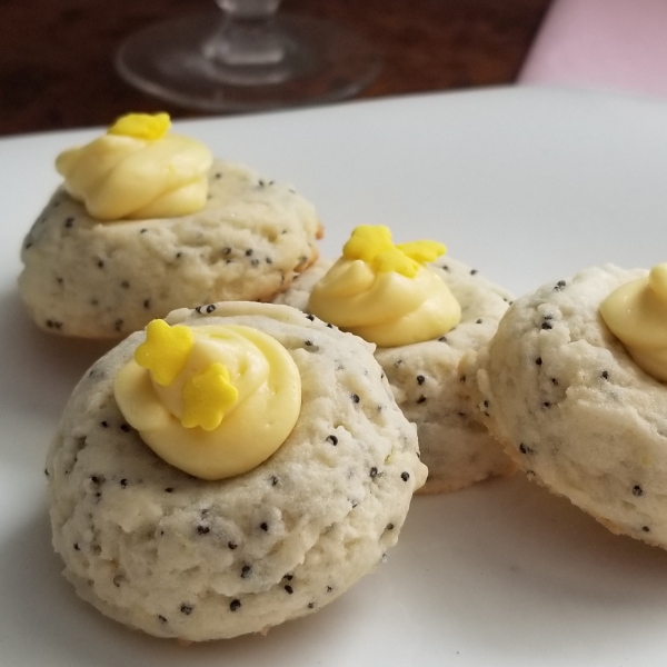 Lemon Poppy Seed Tartlet with a Strawberry Rose