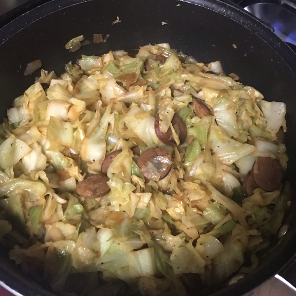 Fried Cabbage and Kielbasa