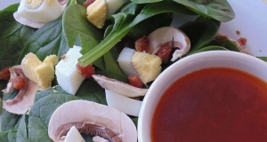 Wilted Spinach Salad and Bacon Vinaigrette