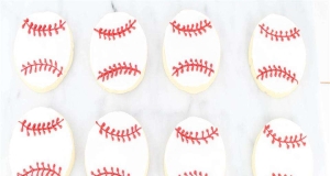 Baseball Cookies with Royal Icing