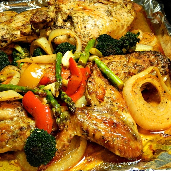 Book Club Herb Roasted Chicken and Vegetables