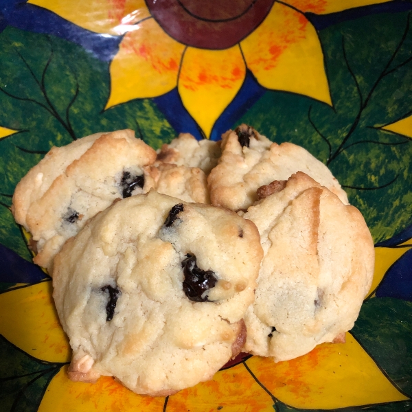 Soft Sugar Cookies With White Chocolate, Almonds, and Cranberries