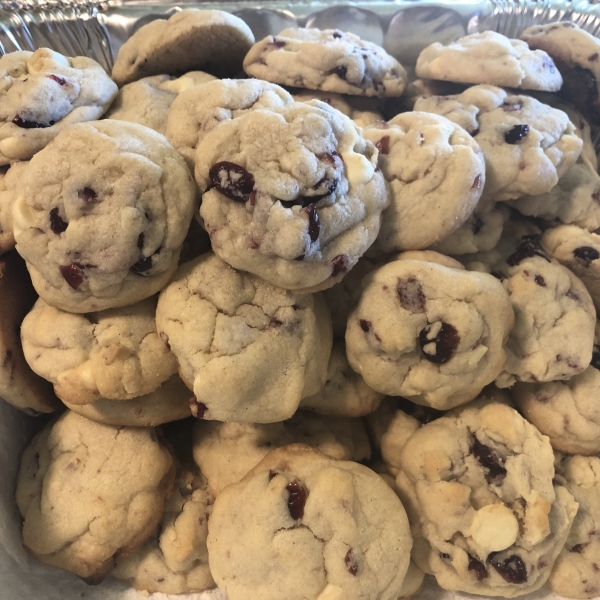 Soft Sugar Cookies With White Chocolate, Almonds, and Cranberries