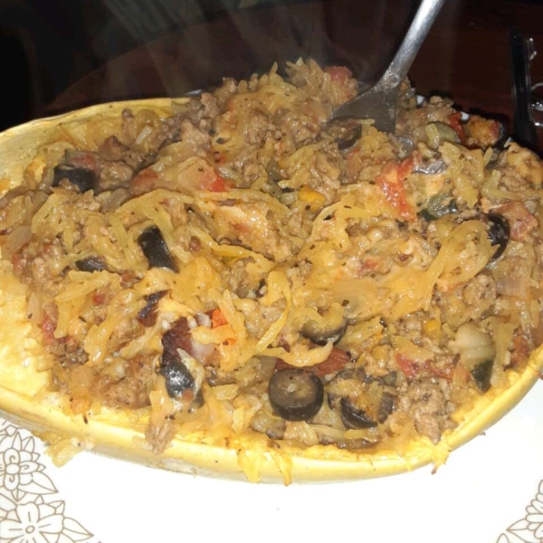 Spaghetti Squash Casserole in the Shell