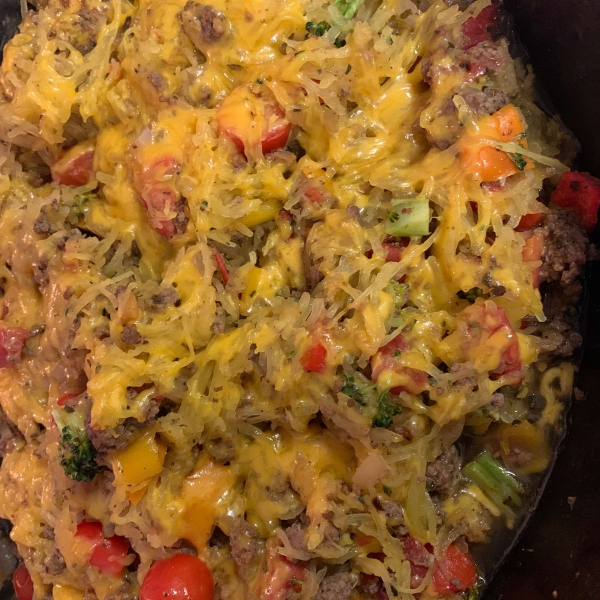 Spaghetti Squash Casserole in the Shell