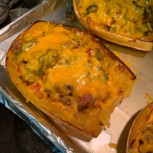 Spaghetti Squash Casserole in the Shell