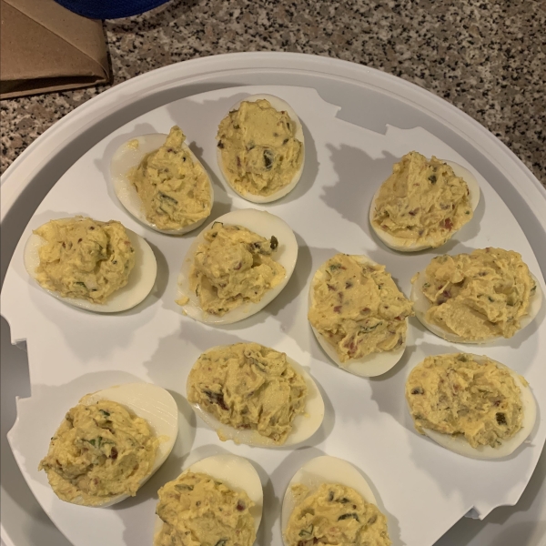 Garlic, Basil, and Bacon Deviled Eggs