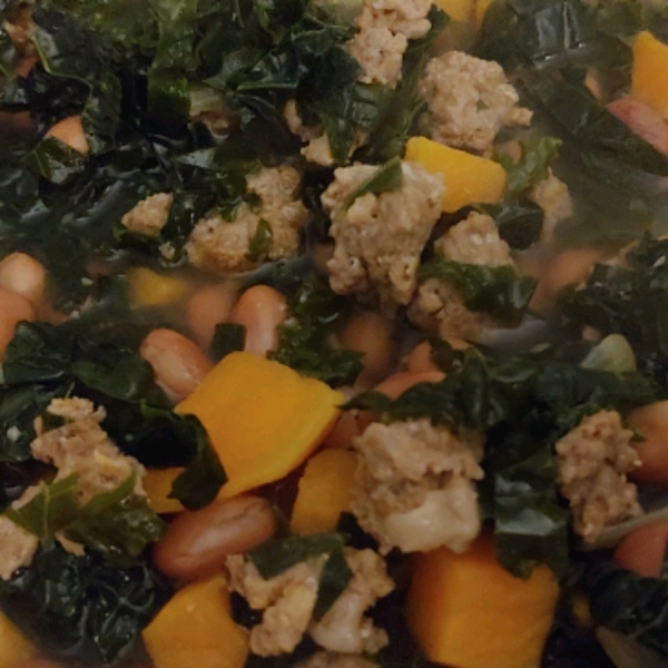 Almost Tuscan Sausage and Kale Soup