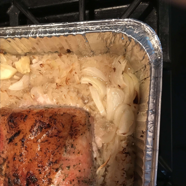 Pork Loin, Apples, and Sauerkraut