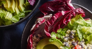 Vegan Mexican Quinoa Bowl with Green Chile Cilantro Sauce